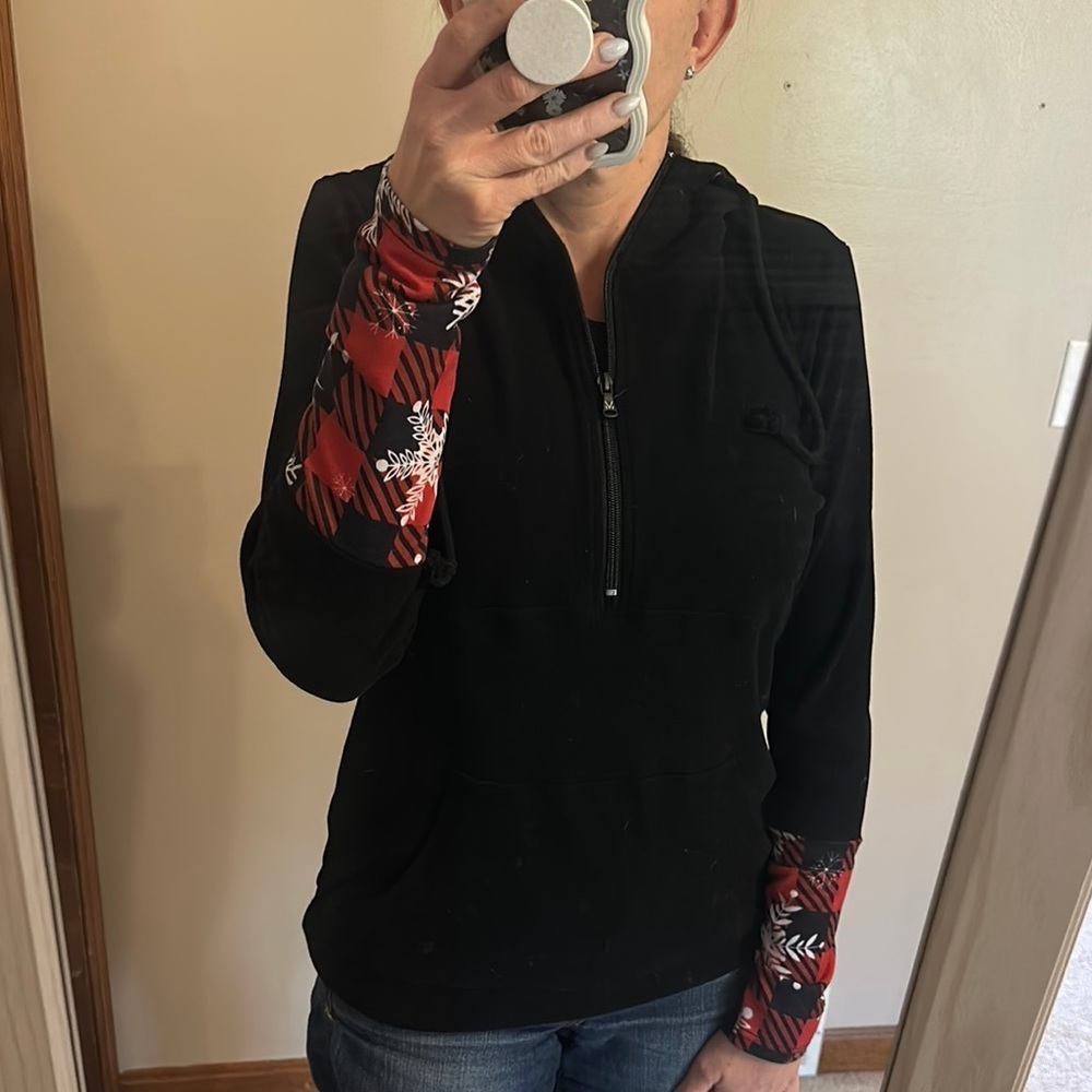 Black and Red Plaid Women's Top